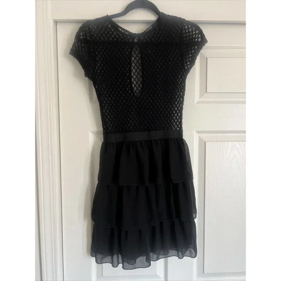 slim fit dress slacks Venus Black Asymmetric Ruffle Bottom Bandage Dress 2XL / Black main image 1